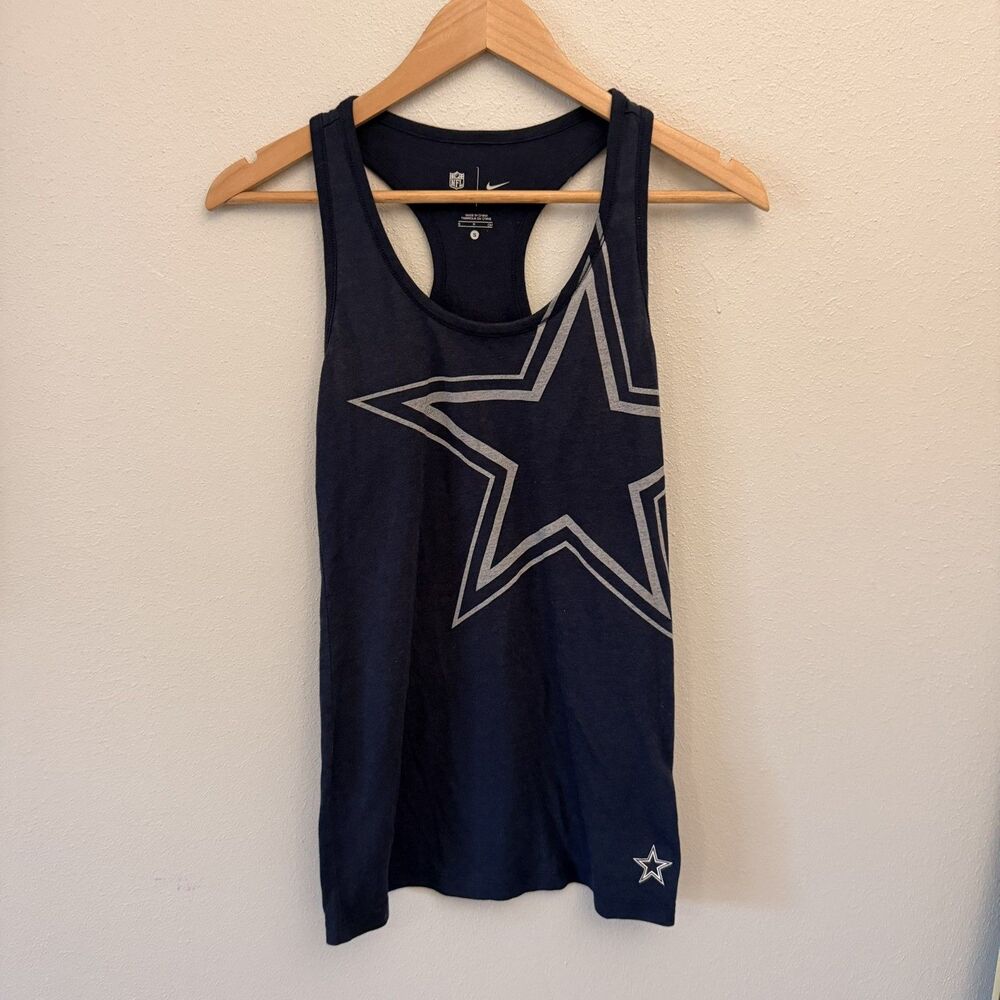 Nike Tank Womens S NFL Team Apparel Dallas Cowboys Tank Top Blue giant star logo